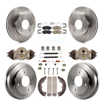 Front Rear Disc Brake Rotor Ceramic Pad & Drum Kit (9Pc) For 2003-2006 Nissan Sentra 1.8L K8A-105617
