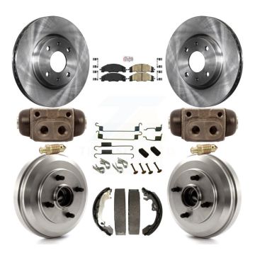 Front Rear Disc Brake Rotors Ceramic Pads And Drum Kit (9Pc) For Ford Focus K8A-105619