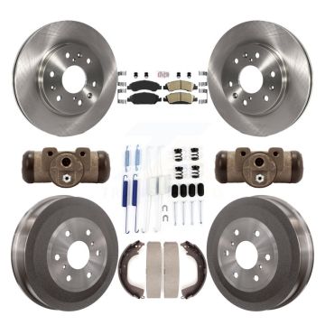 Front Rear Brake Rotor Ceramic Pad Drum Kit (9Pc) For GMC Sierra 1500 Chevrolet Silverado K8A-105620