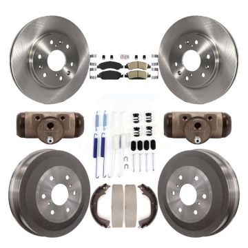Front Rear Brake Rotor Ceramic Pad Drum Kit (9Pc) For GMC Sierra 1500 Chevrolet Silverado K8A-105621