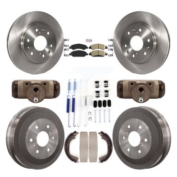 Front Rear Brake Rotor Ceramic Pad Drum Kit (9Pc) For GMC Sierra 1500 Chevrolet Silverado K8A-105623