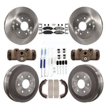 Front Rear Brake Rotor Semi-Metallic Pad And Drum Kit (9Pc) For GMC Sierra 1500 Chevrolet K8A-105624