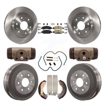 Front Rear Brake Rotor Ceramic Pad Drum Kit (9Pc) For Chevrolet Silverado 1500 GMC Sierra K8A-105626