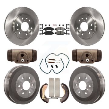 Front Rear Brake Rotors Semi-Metallic Pad Drum Kit (9Pc) For Chevrolet Silverado 1500 GMC K8A-105630