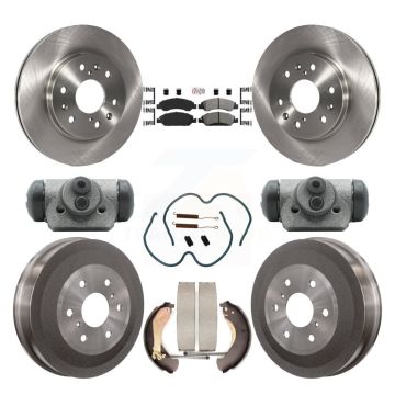 Front Rear Brake Rotors Semi-Metallic Pad Drum Kit (9Pc) For Chevrolet Silverado 1500 GMC K8A-105631