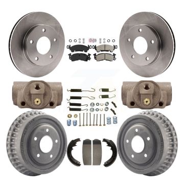 Front Rear Disc Brake Rotors Semi-Metallic Pads And Drum Kit (9Pc) For GMC Jimmy K8A-105646