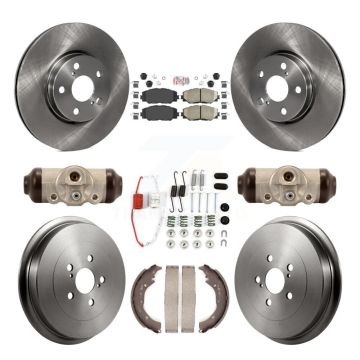 Front Rear Disc Brake Rotors Ceramic Pads And Drum Kit (9Pc) For 2009-2013 Toyota Corolla K8A-105647
