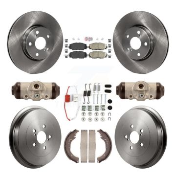 Front Rear Disc Brake Rotors Ceramic Pads And Drum Kit (9Pc) For 2009-2013 Toyota Corolla K8A-105648