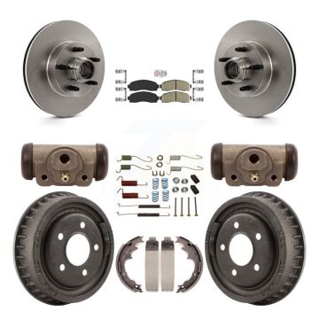 Front Rear Brake Rotor Ceramic Pad & Drum Kit (9Pc) For Ford Ranger With 9" Diameter K8A-105651