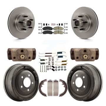 Front Rear Brake Rotors Ceramic Pad Drum Kit (9Pc) For Ford Ranger With 10" Diameter K8A-105654