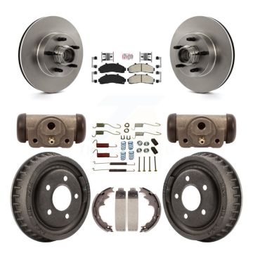 Front Rear Disc Brake Rotors Semi-Metallic Pads And Drum Kit (9Pc) For Ford Ranger K8A-105655