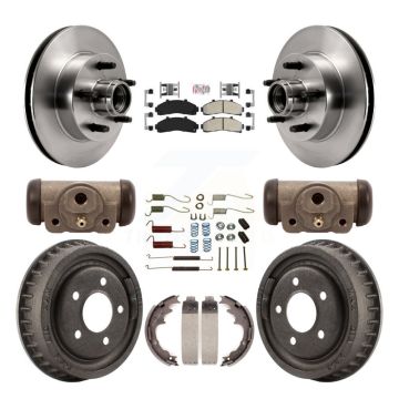 Front Rear Disc Brake Rotors Semi-Metallic Pads And Drum Kit (9Pc) For Ford Ranger K8A-105656