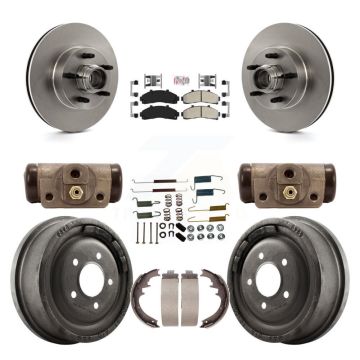 Front Rear Disc Brake Rotors Semi-Metallic Pads And Drum Kit (9Pc) For Ford Ranger K8A-105657