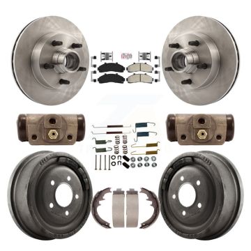 Front Rear Disc Brake Rotors Semi-Metallic Pads And Drum Kit (9Pc) For Mazda B4000 K8A-105661