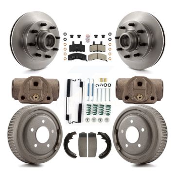 Front Rear Disc Brake Rotor Semi-Metallic Pad Drum Kit (9Pc) For Chevrolet C1500 Suburban K8A-105675
