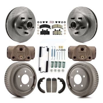 Front Rear Disc Brake Rotor Semi-Metallic Pad Drum Kit (9Pc) For Chevrolet C1500 Suburban K8A-105677