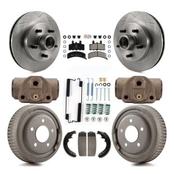 Front Rear Disc Brake Rotor Semi-Metallic Pad Drum Kit (9Pc) For Chevrolet C1500 Suburban K8A-105678