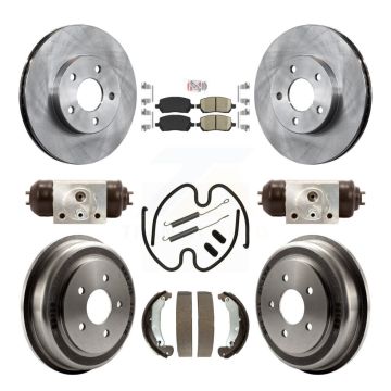 Front Rear Brake Rotors Ceramic Pad Drum Kit (9Pc) For Chevrolet Cobalt With 5 Lug Wheels K8A-105685
