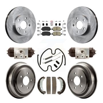 Front Rear Brake Rotors Ceramic Pad Drum Kit (9Pc) For Chevrolet Cobalt With 5 Lug Wheels K8A-105686