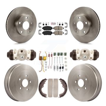 Front Rear Brake Rotor Ceramic Pad And Drum Kit (9Pc) For Toyota Tacoma With 5 Lug Wheels K8A-105690