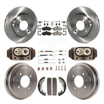Front Rear Disc Brake Rotors Semi-Metallic Pads And Drum Kit (9Pc) For Hyundai Elantra K8A-105693