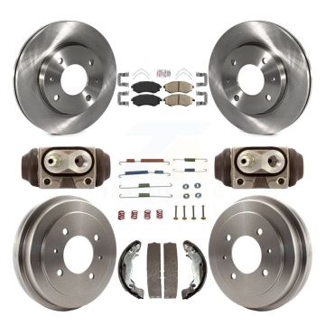 Front Rear Brake Rotors Ceramic Pad & Drum Kit (9Pc) For Hyundai Elantra rear brakes K8A-105694