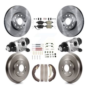 Front Rear Disc Brake Rotors Semi-Metallic Pads And Drum Kit (9Pc) For Volkswagen Jetta K8A-105706