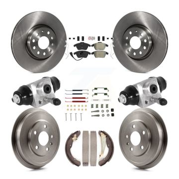 Front Rear Disc Brake Rotors Semi-Metallic Pads And Drum Kit (9Pc) For Volkswagen Jetta K8A-105707