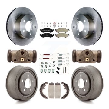 Front Rear Brake Rotor Semi-Metallic Pad Drum Kit (9Pc) For Jeep TJ With 9" Diameter K8A-105716