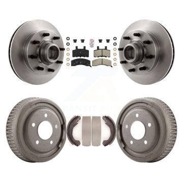 Front Rear Brake Rotors Semi-Metallic Pad & Drum Kit For GMC Yukon RWD with DIESEL engine K8A-105734