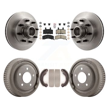 Front Rear Brake Rotors Semi-Metallic Pad & Drum Kit For GMC Yukon RWD with DIESEL engine K8A-105735