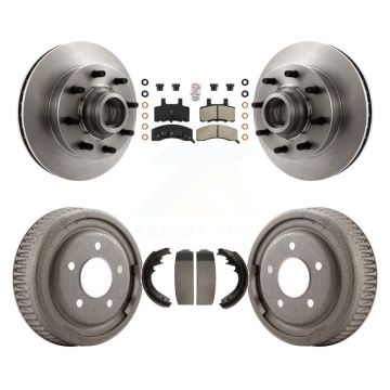 Front Rear Brake Rotors Semi-Metallic Pad Drum Kit For GMC Yukon Chevrolet C1500 Suburban K8A-105736