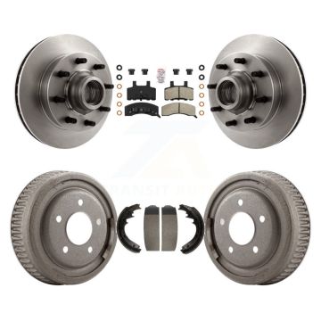 Front Rear Brake Rotors Semi-Metallic Pad Drum Kit For GMC Yukon Chevrolet C1500 Suburban K8A-105737
