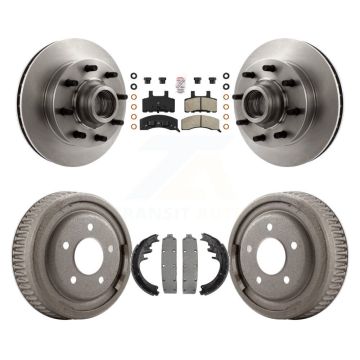 Front Rear Disc Brake Rotor Hub Semi-Metallic Pad & Drum Kit For Chevrolet C1500 Suburban K8A-105741