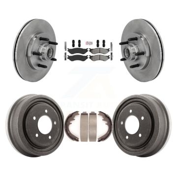 Front Rear Disc Brake Rotors Hub Semi-Metallic Pads And Drum Kit For 1999 Ford F-150 RWD K8A-105747