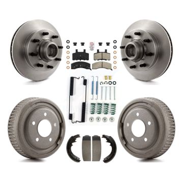 Front Rear Disc Brake Rotor Semi-Metallic Pad Drum Kit (7Pc) For Chevrolet C1500 Suburban K8A-105755