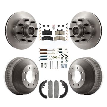 Front Rear Brake Rotors Semi-Metallic Pad Drum Kit (7Pc) For C1500 Suburban Chevrolet GMC K8A-105760