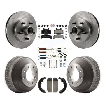Front Rear Brake Rotors Semi-Metallic Pad Drum Kit (7Pc) For C1500 Suburban Chevrolet GMC K8A-105761