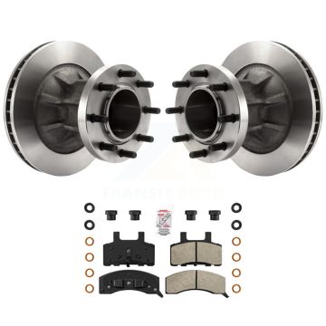 Front Brake Rotor & Semi-Metallic Pad Kit For Chevrolet Express 3500 GMC C3500 Savana C35 K8A-105772