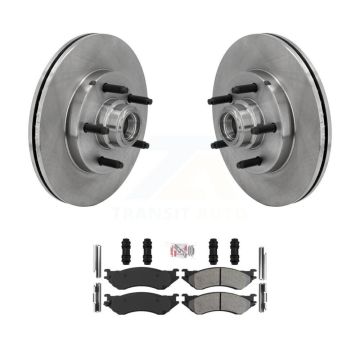 Front Disc Brake Rotor Hub Assembly And Semi-Metallic Pad Kit For Ford F-150 Heritage RWD K8A-105776