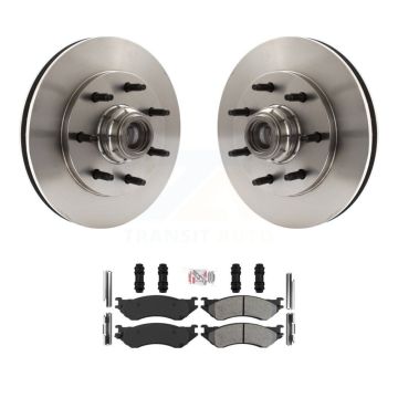 Front Disc Brake Rotors Hub And Semi-Metallic Pads Kit For Ford F-150 F-250 HD Heritage K8A-105778