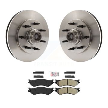 Front Disc Brake Rotors Hub And Semi-Metallic Pads Kit For Ford F-150 F-250 HD Heritage K8A-105779