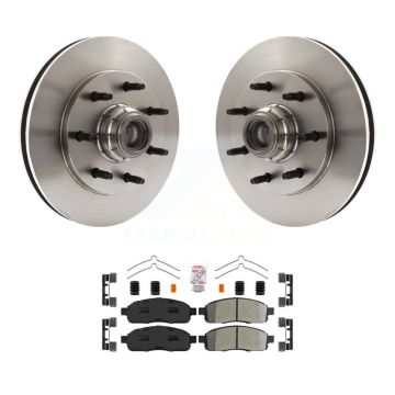 Front Disc Brake Rotors Hub Assembly And Semi-Metallic Pads Kit For 2004 Ford F-150 RWD K8A-105786