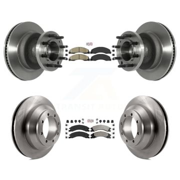 Front Ceramic Rear Semi-Metallic Pad Brake Rotors Kit For Ford E-350 Super Duty Econoline K8A-105801
