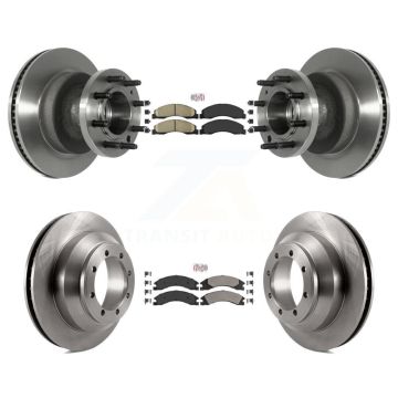 Front Ceramic Rear Semi-Metallic Pad Brake Rotors Kit For Ford E-350 Super Duty Econoline K8A-105804