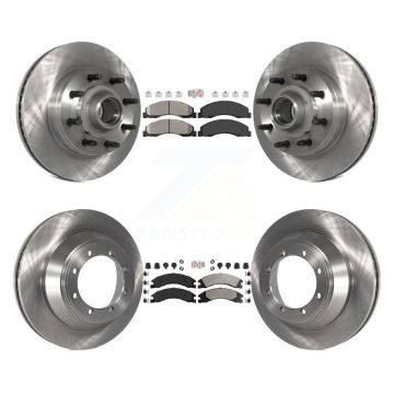 Front Rear Semi-Metallic Pad Disc Brake Rotor Kit For Ford E-450 Super Duty DIESEL engine K8A-105815