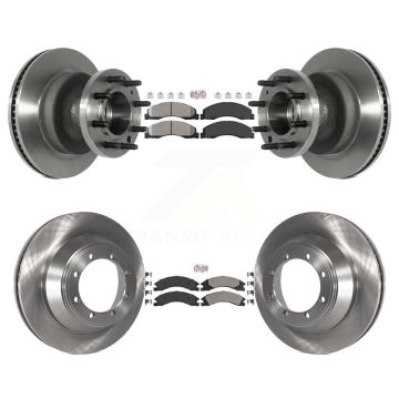 Front Rear Semi-Metallic Pad Disc Brake Rotor Kit For Ford E-450 Super Duty DIESEL engine K8A-105820