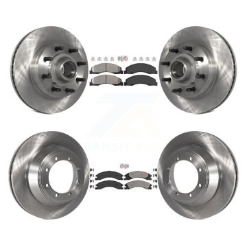 Front Rear Semi-Metallic Pad Disc Brake Rotor Kit For Ford E-450 Super Duty DIESEL engine K8A-105823