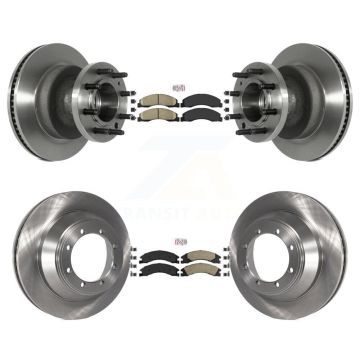 Front Rear Ceramic Pad Brake Rotors Kit For 2009-2010 Ford E-450 Super Duty DIESEL engine K8A-105824