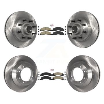 Front Rear Ceramic Pad Brake Rotors Kit For Ford E-450 Super Duty With Single Wheels K8A-105827